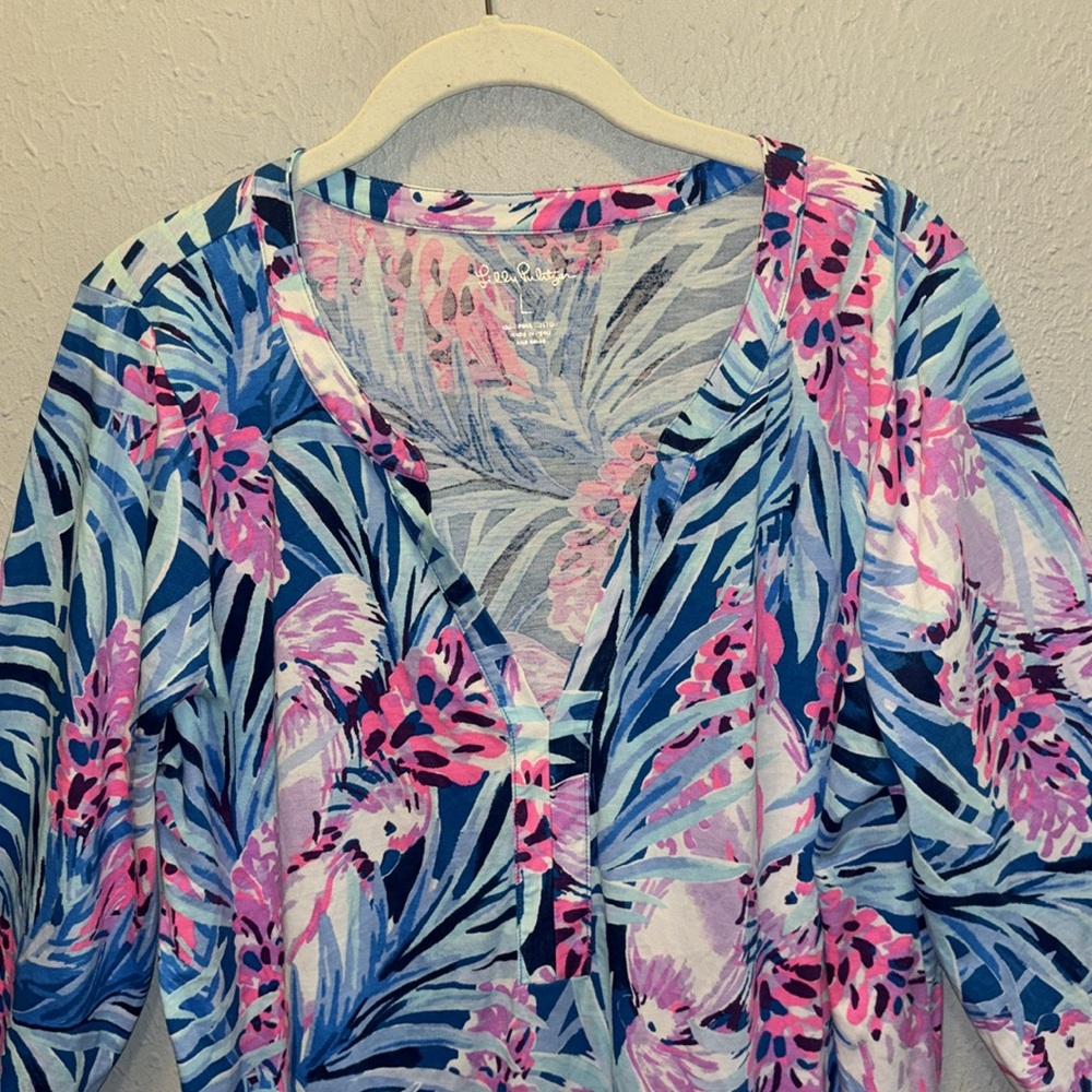 Lilly Pulitzer Daphne Dress Tweethearts Tropical Blue & Pink Women’s Siz… - Picture 3 of 9